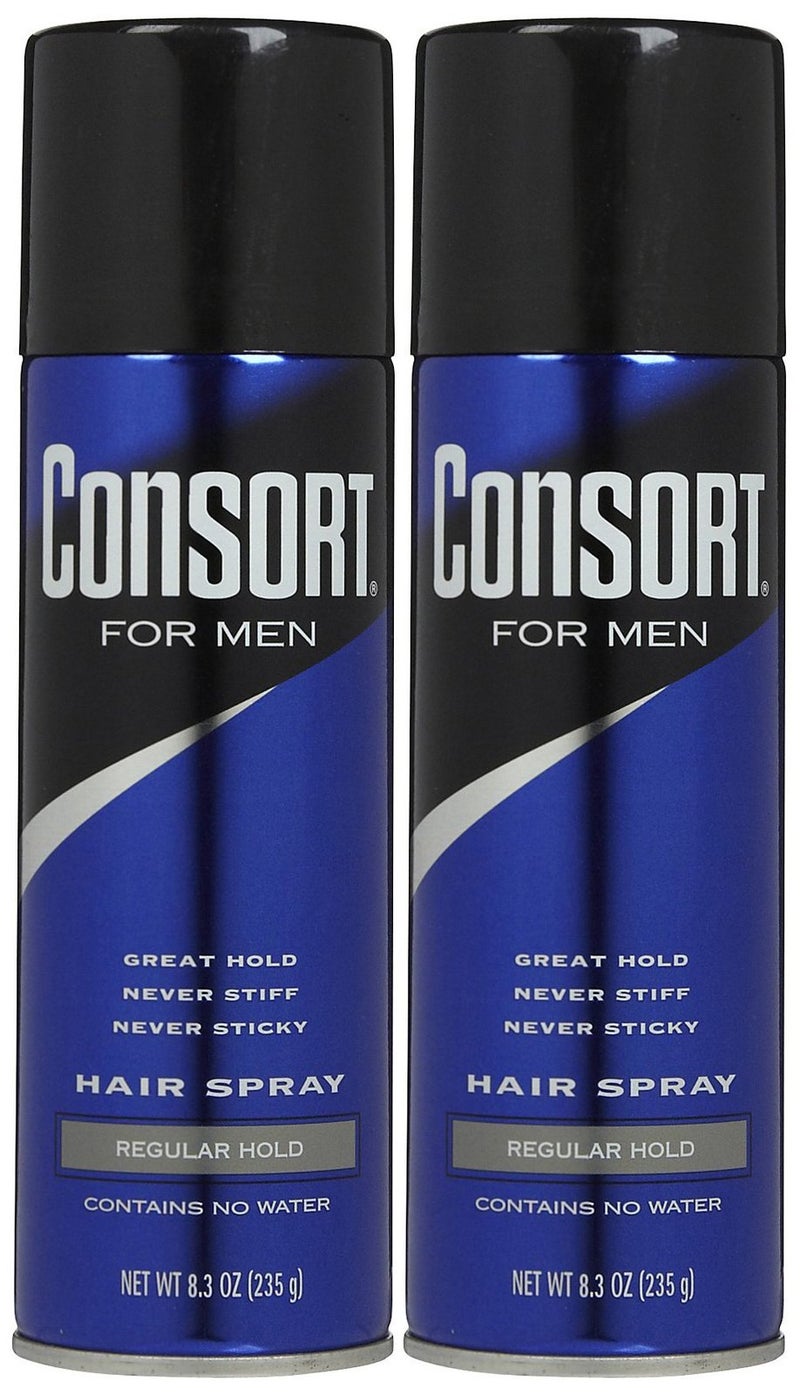 Consort Regular Hold Aerosol Hairspray, 8.3 oz, 2 pk